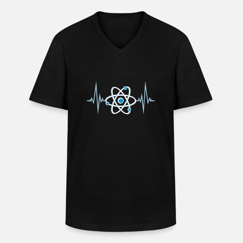 Heartbeat atom pulse - Men's V-Neck T-Shirt - black