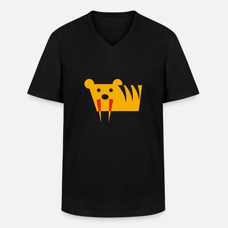 Säbelzahntiger - Männer-T-Shirt mit V-Ausschnitt - Schwarz