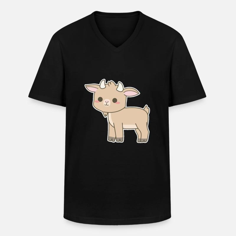 Ziege - Männer-T-Shirt mit V-Ausschnitt - Schwarz