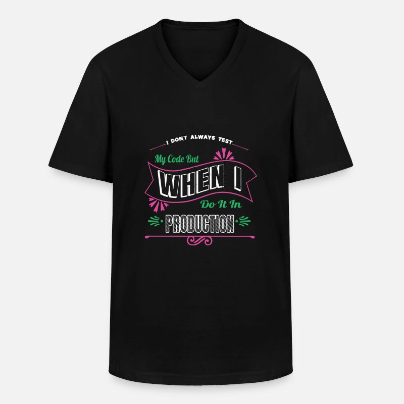 backend developer funny awesome sayings - Männer-T-Shirt mit V-Ausschnitt - Schwarz