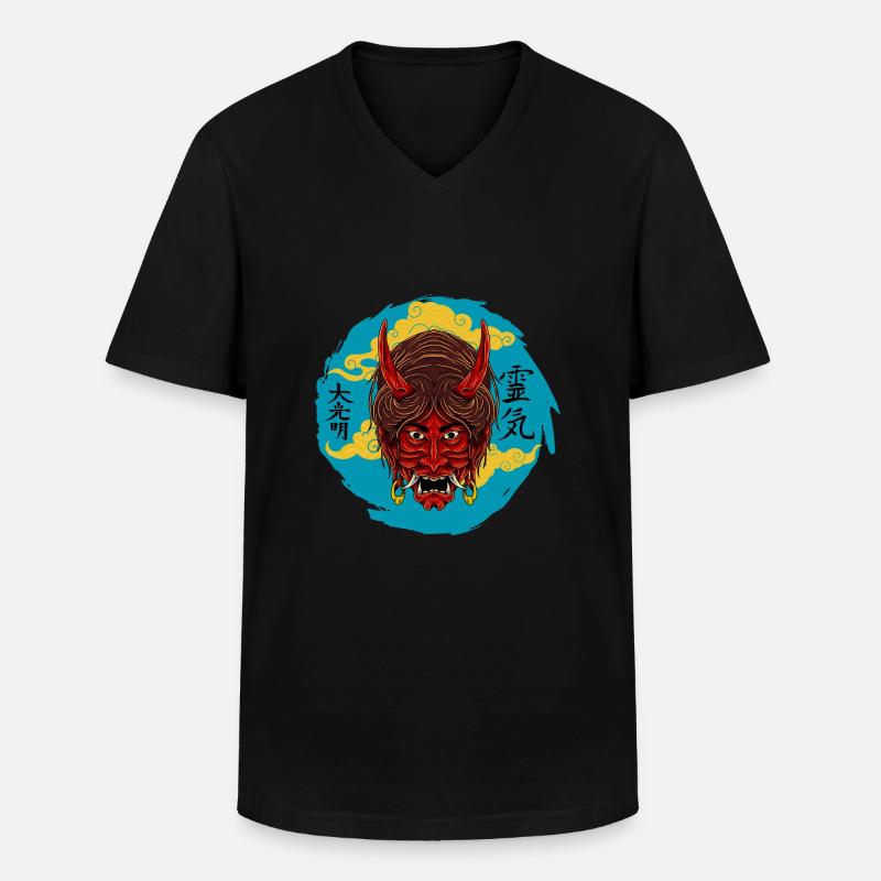 The Devil At Night - Männer-T-Shirt mit V-Ausschnitt - Schwarz