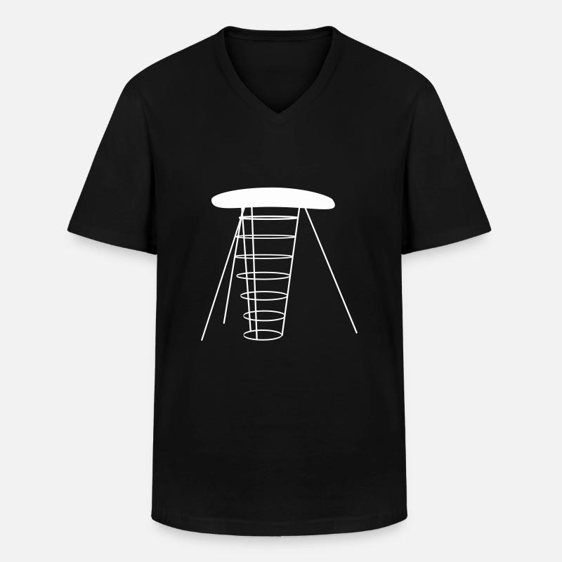 Der Pilz weiss - Männer-T-Shirt mit V-Ausschnitt - Schwarz