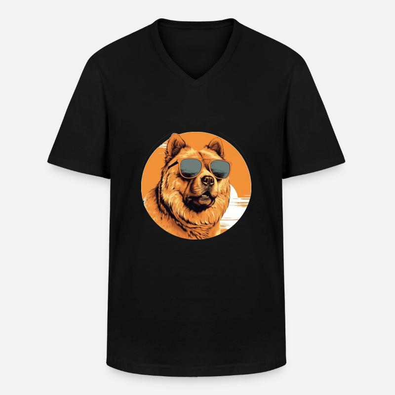 Futter - Männer-T-Shirt mit V-Ausschnitt - Schwarz