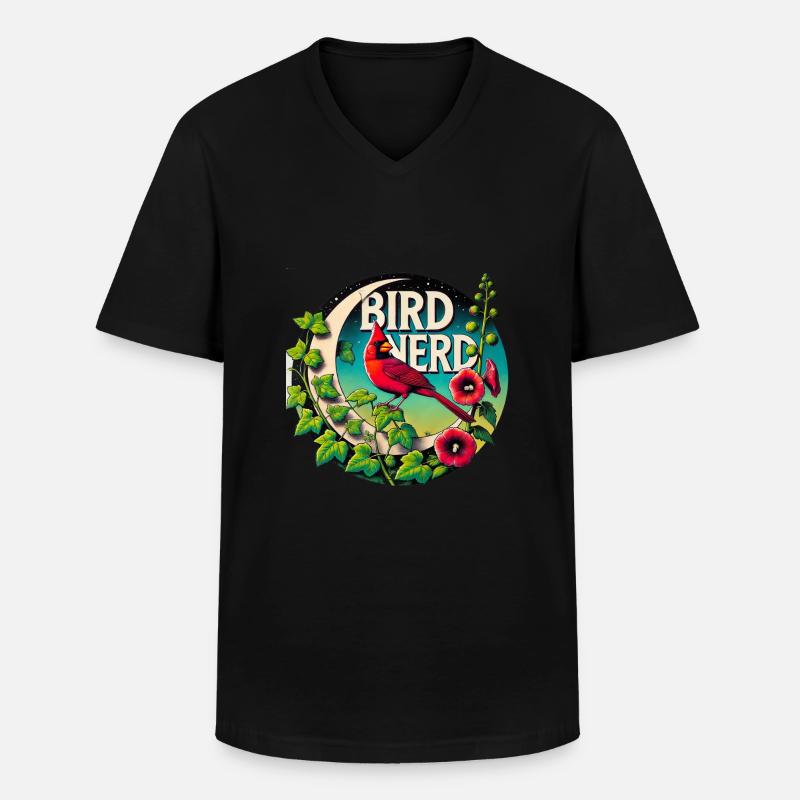 Vogel-Nerd - Männer-T-Shirt mit V-Ausschnitt - Schwarz