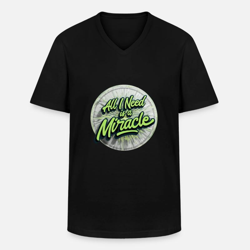 Ich brauche ein Wunder - Männer-T-Shirt mit V-Ausschnitt - Schwarz
