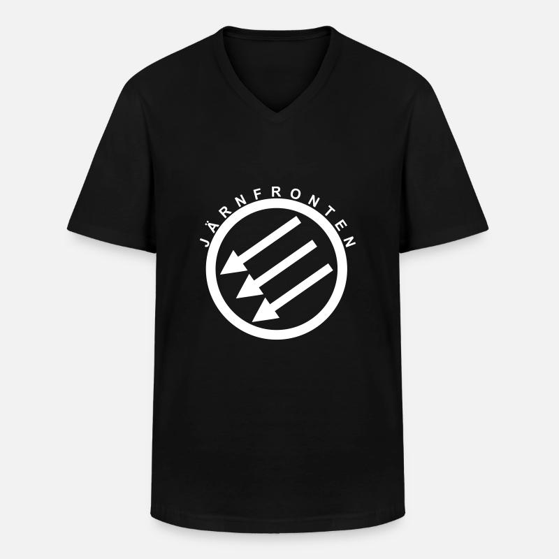 Järnfronten / Eiserne Front / Iron Front - Männer-T-Shirt mit V-Ausschnitt - Schwarz