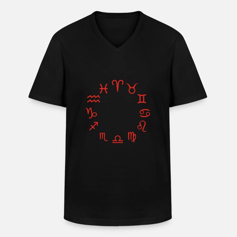 Sternzeichen - Männer-T-Shirt mit V-Ausschnitt - Schwarz