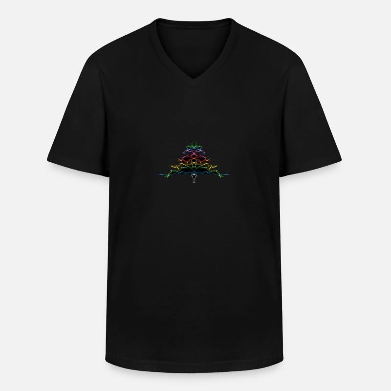 Weihnachtsbaum Regenbogen / Weihnachtsbaum Regenbogen - Männer-T-Shirt mit V-Ausschnitt - Schwarz