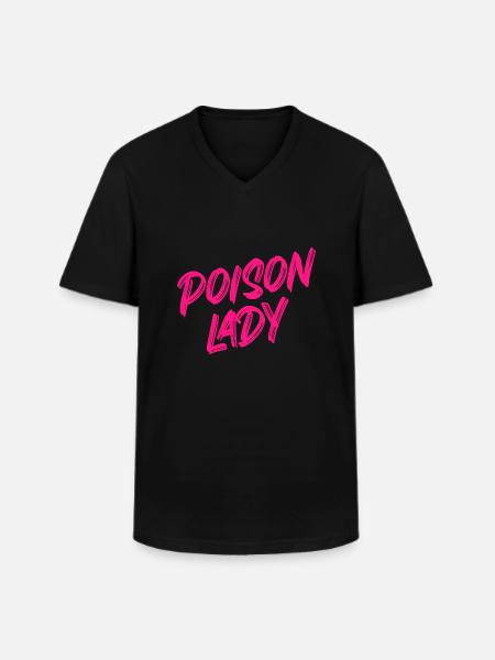 Poison Lady (pink) - Men's V-Neck T-Shirt - black