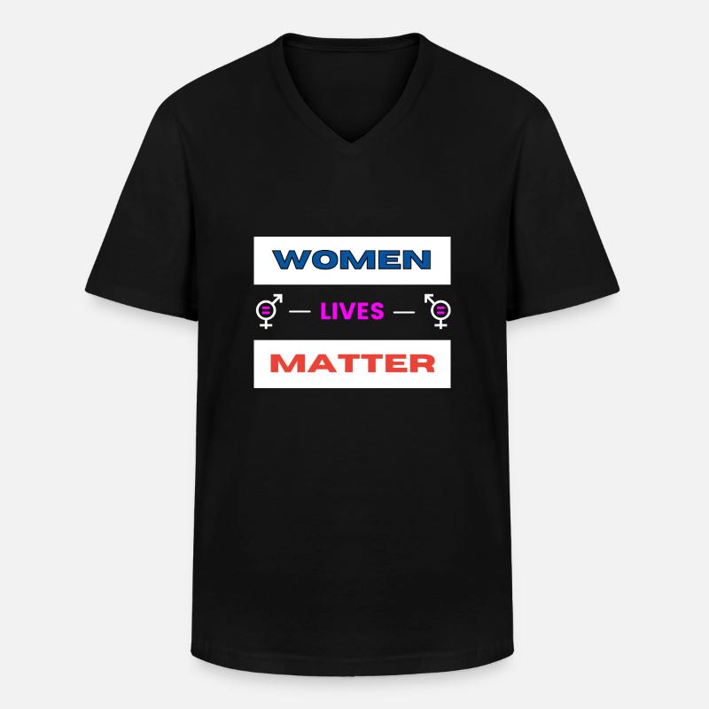 Frauen leben zählen (2) - Männer-T-Shirt mit V-Ausschnitt - Schwarz