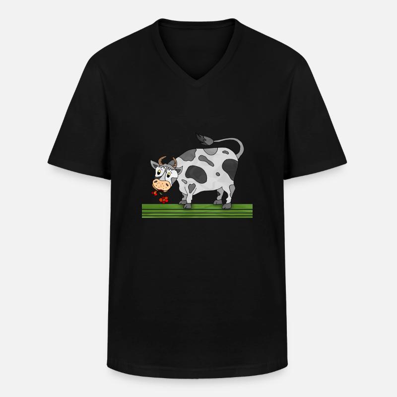 Bull - Men's V-Neck T-Shirt - black