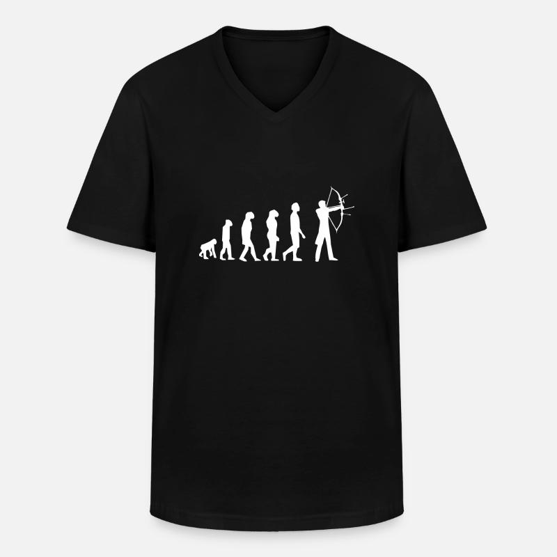 Tir à l’arc évolution - T-shirt col V Homme - noir