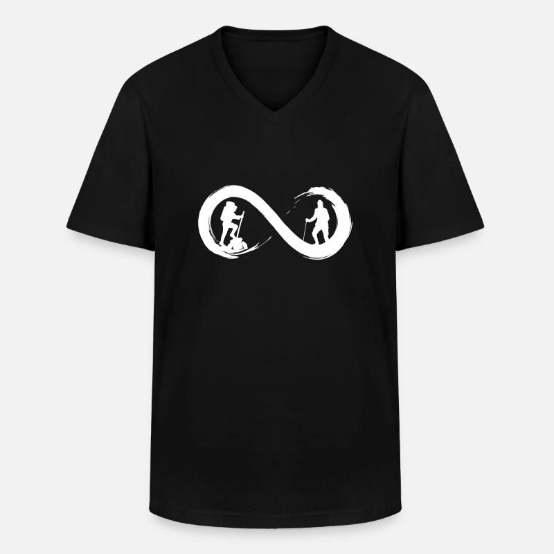 Wandern bis ins Unendliche - Männer-T-Shirt mit V-Ausschnitt - Schwarz