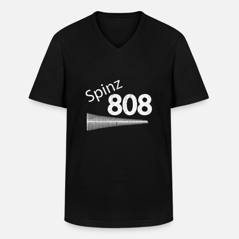 Spinz 808 - Männer-T-Shirt mit V-Ausschnitt - Schwarz