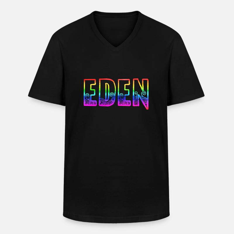 eden rs regenbogen - Männer-T-Shirt mit V-Ausschnitt - Schwarz