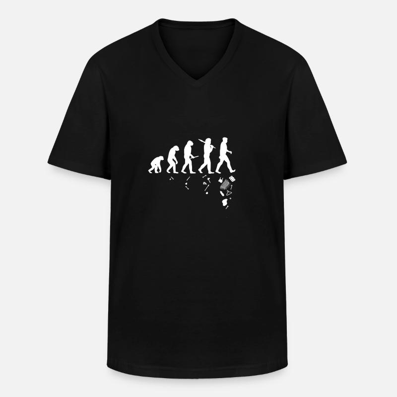 Human and evolution - Men's V-Neck T-Shirt - black