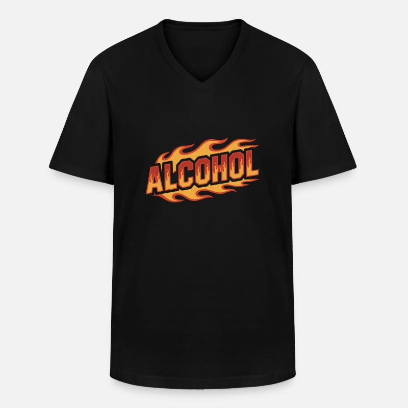 Alkohol - Cool Drinking Logo - Männer-T-Shirt mit V-Ausschnitt - Schwarz