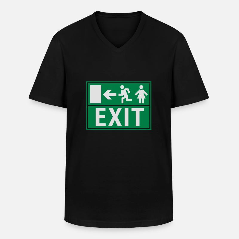EXIT (NOTAUSGANG) - Männer-T-Shirt mit V-Ausschnitt - Schwarz