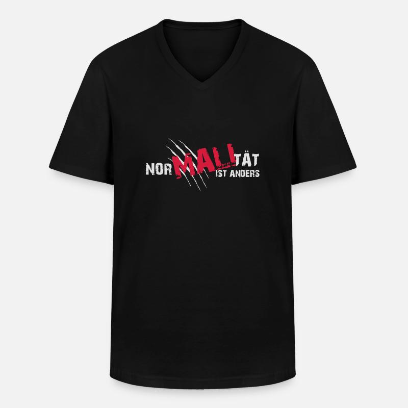 Nor-MALI-tät is anders - Männer-T-Shirt mit V-Ausschnitt - Schwarz