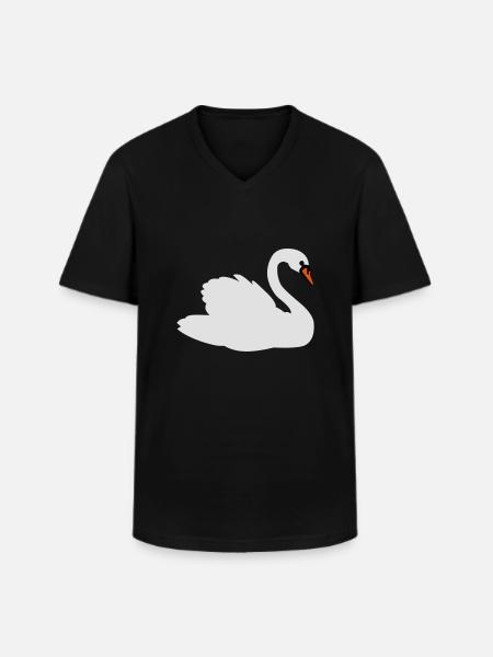 Cygne - T-shirt col V Homme - noir