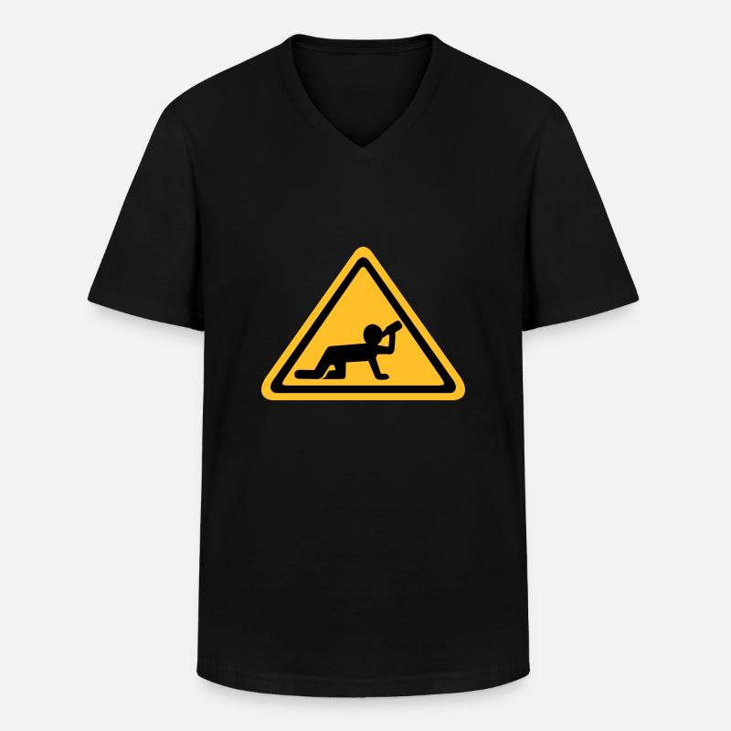 Alkohol - Männer-T-Shirt mit V-Ausschnitt - Schwarz