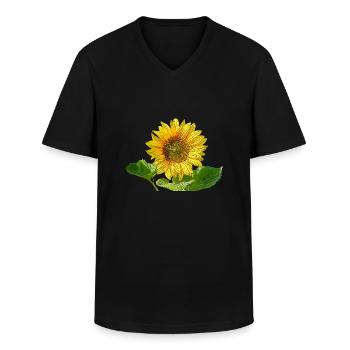 Sonnenblume - Männer-T-Shirt mit V-Ausschnitt - Schwarz - Vorne - AI Model Male 178 dark (178cm)
