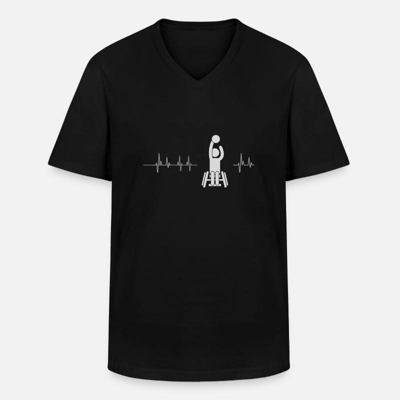 rollstuhl rollstuhlfahrer rolli frequenz - Männer-T-Shirt mit V-Ausschnitt - Schwarz