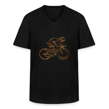 Vélo vélo adrénaline vélo vélo - T-shirt col V Homme - noir - Devant - AI Model Male 178 dark (178cm)