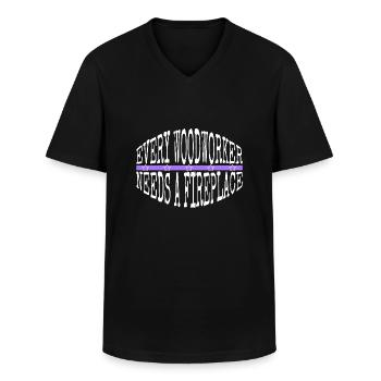 casque de sécurité amour cadeau charpentier drôle - T-shirt col V Homme - noir - Devant - AI Model Male 178 dark (178cm)