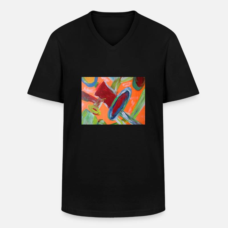 Abstraktes Rohrsystem - Männer-T-Shirt mit V-Ausschnitt - Schwarz