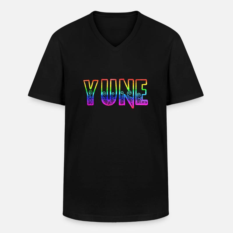 yune rs regenbogen - Männer-T-Shirt mit V-Ausschnitt - Schwarz