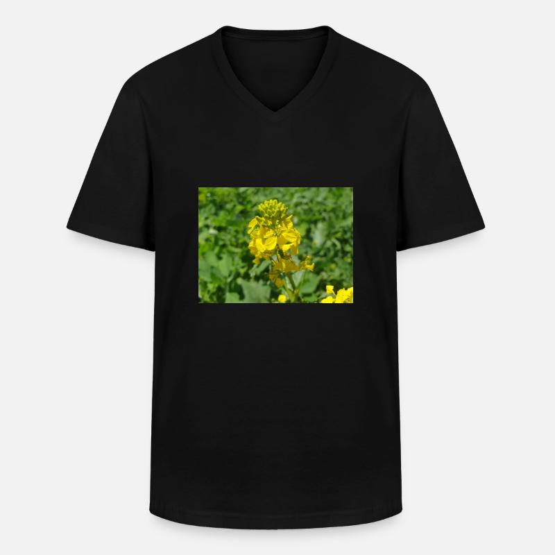 Schwarzer Senf - Männer-T-Shirt mit V-Ausschnitt - Schwarz