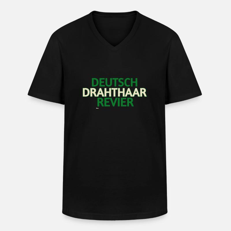 Deutsch Drahthaar - Männer-T-Shirt mit V-Ausschnitt - Schwarz