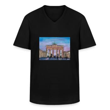 Brandenburger Tor - Männer-T-Shirt mit V-Ausschnitt - Schwarz - Vorne - AI Model Male 178 dark (178cm)