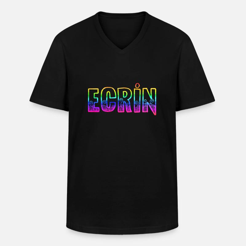 ecrin rs regenbogen - Männer-T-Shirt mit V-Ausschnitt - Schwarz