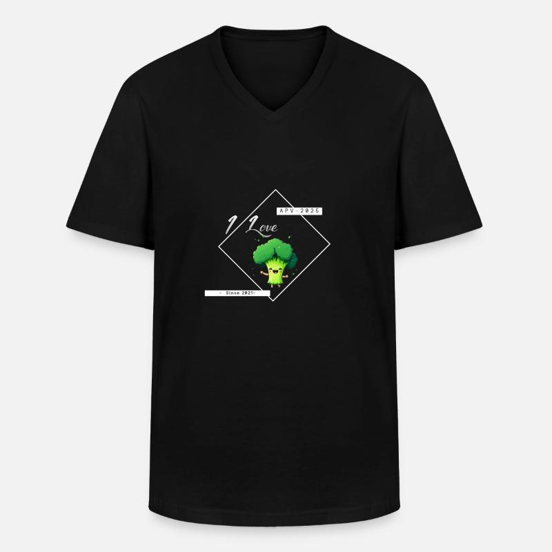 THEBROCO - Männer-T-Shirt mit V-Ausschnitt - Schwarz