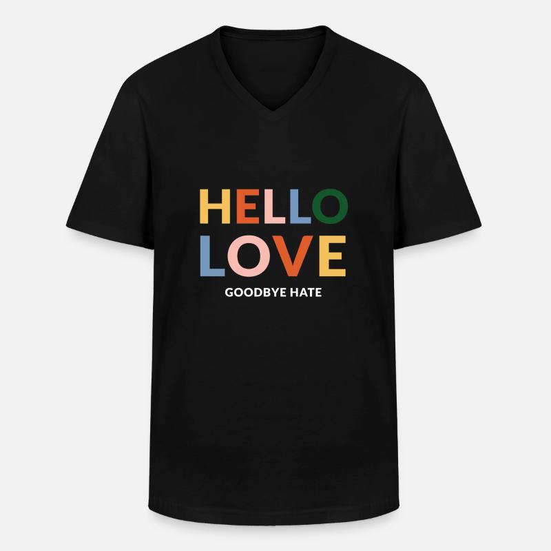 hello love goodbye hate - Männer-T-Shirt mit V-Ausschnitt - Schwarz