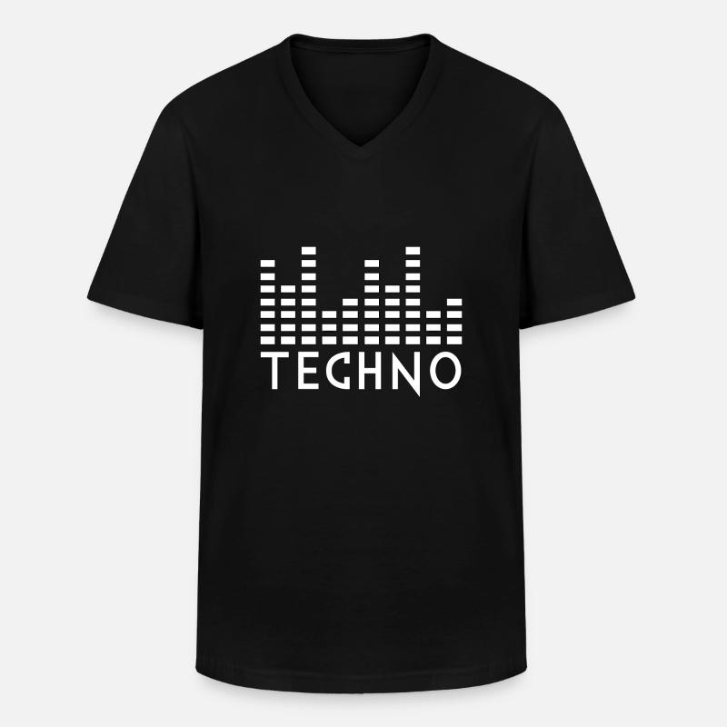 Techno-Musik - Männer-T-Shirt mit V-Ausschnitt - Schwarz