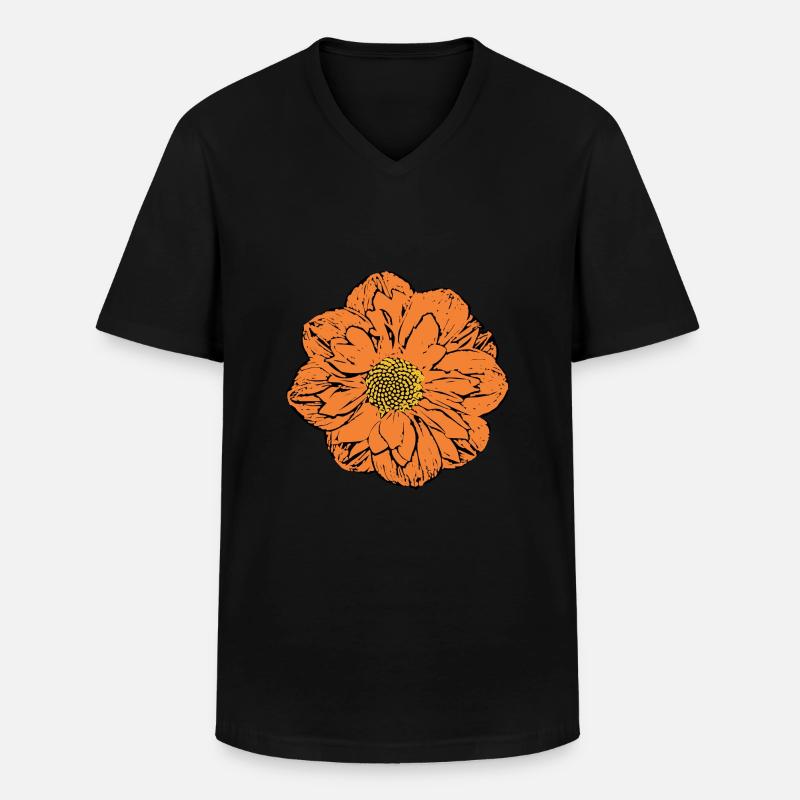 Blumen-Geschenk - Männer-T-Shirt mit V-Ausschnitt - Schwarz