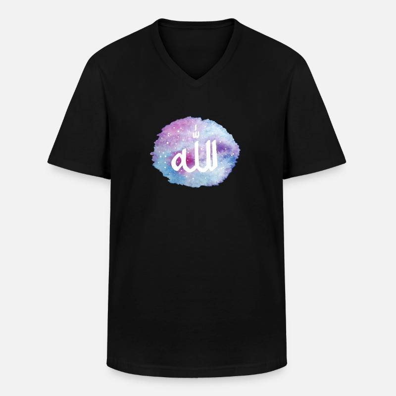 Sternen Himmel Allah (arabisch) - Männer-T-Shirt mit V-Ausschnitt - Schwarz