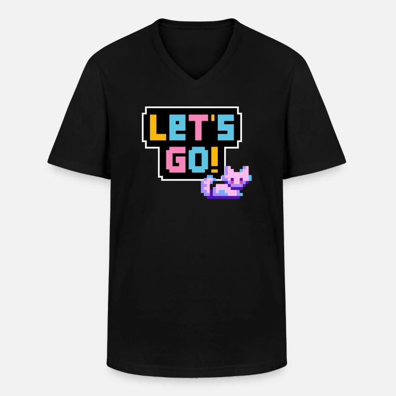 Let's Go! - Männer-T-Shirt mit V-Ausschnitt - Schwarz