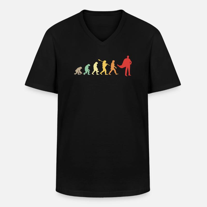 Darwin evolution for Supermans 🦸 ♂️ - Men's V-Neck T-Shirt - black