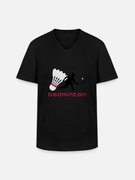 badminton_022011_y_3c - Men's V-Neck T-Shirt - black