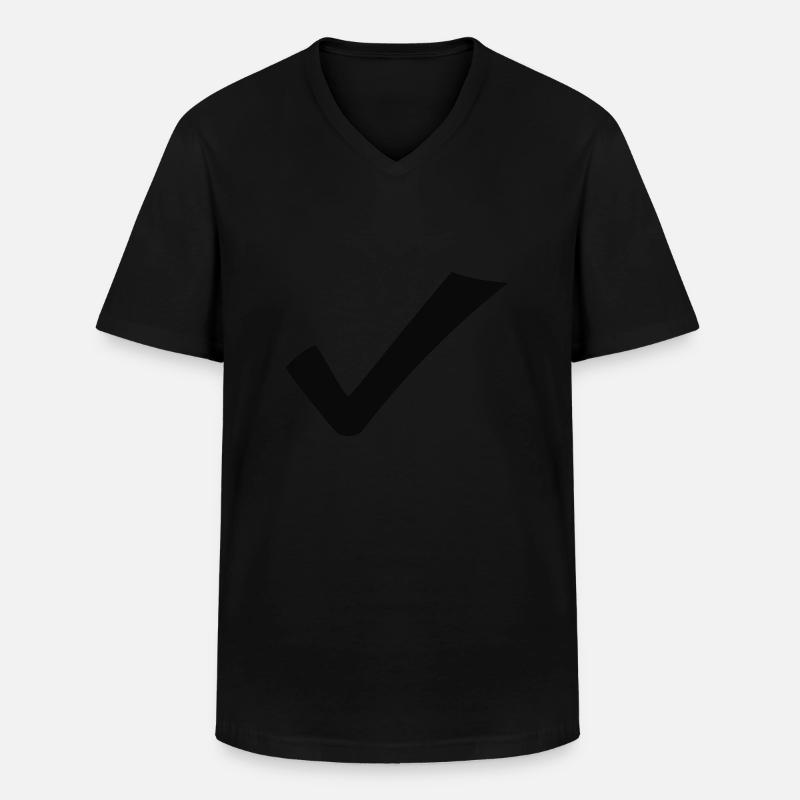 Häkchen - Männer-T-Shirt mit V-Ausschnitt - Schwarz