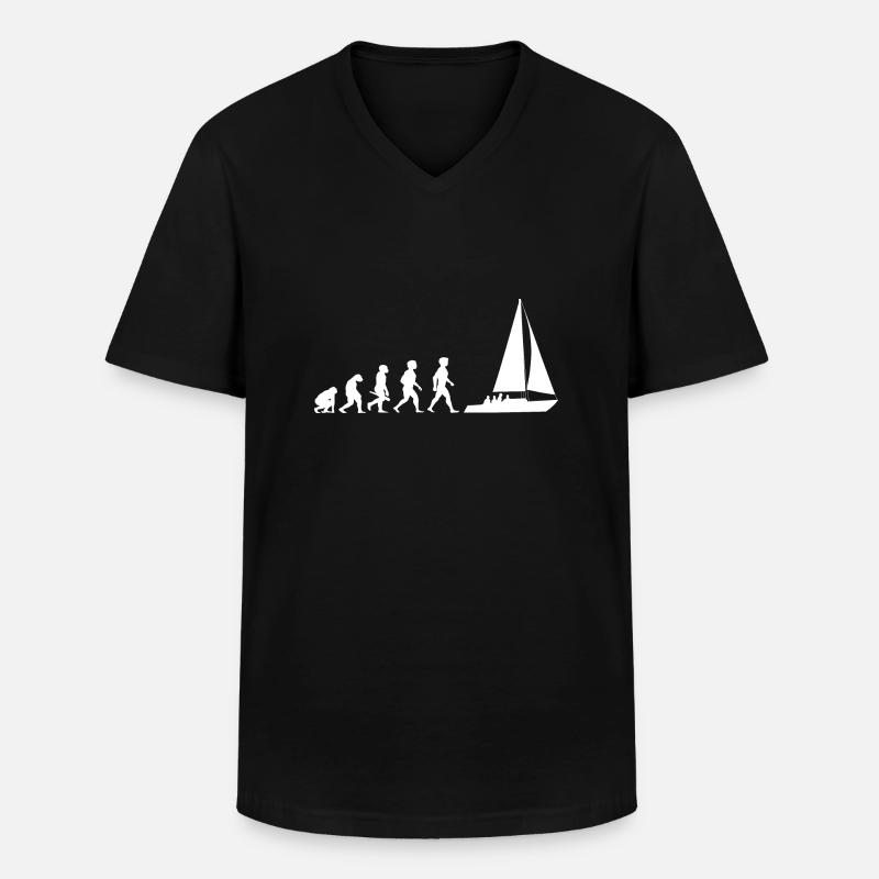 Voilier d'évolution voilier - T-shirt col V Homme - noir