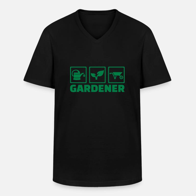 Gärtner - Männer-T-Shirt mit V-Ausschnitt - Schwarz