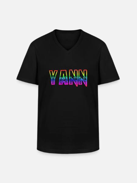 yann rs rainbow - Men's V-Neck T-Shirt - black