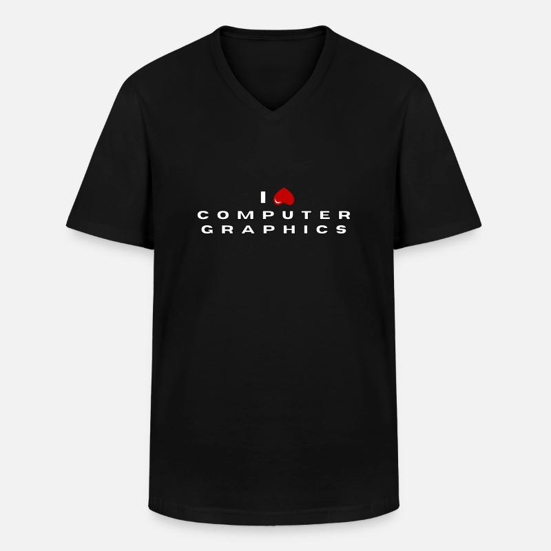 I hate Computer graphics - Men's V-Neck T-Shirt - black