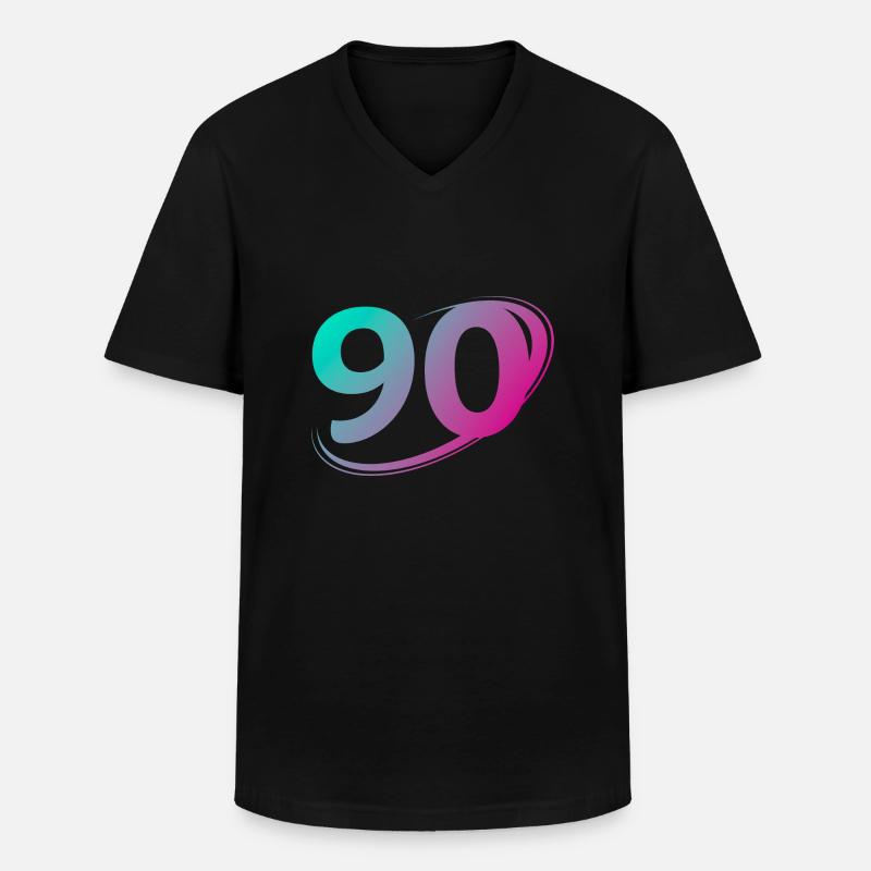 Nummer 90 mehrfarbig - Männer-T-Shirt mit V-Ausschnitt - Schwarz
