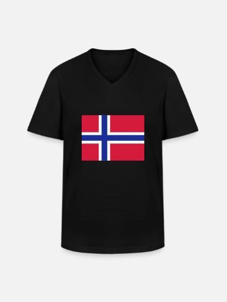 norway flag - Men's V-Neck T-Shirt - black